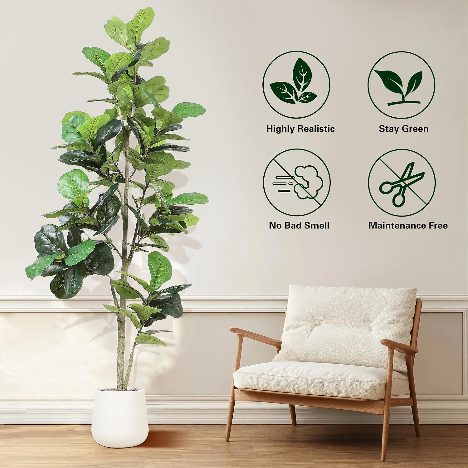 شجرة فيدال ليف صناعية بطول 7 أ - مراجعة Ficus Lyrata Tree وسعره